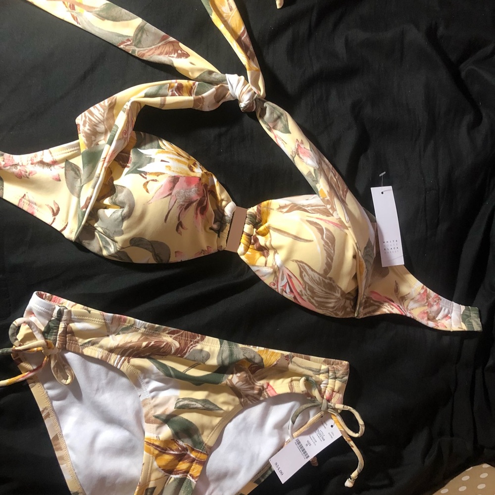 white house black market floral bikini